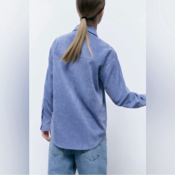 Zara Fine Waled Corduroy Shacket Sz Large Casual Preppy Cool Fall Spring School - Picture 4 of 9